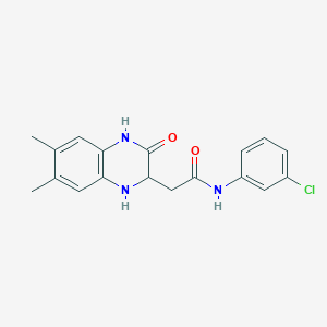 molecular formula C18H18ClN3O2 B2588704 N-(3-氯苯基)-2-(6,7-二甲基-3-氧代-1,2,3,4-四氢喹喔啉-2-基)乙酰胺 CAS No. 342615-24-1