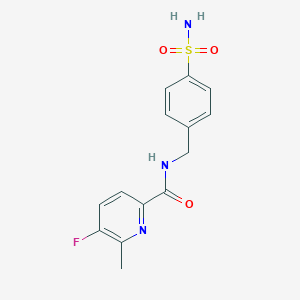 5-fluoro-6-methyl-N-[(4-sulfamoylphenyl)methyl]pyridine-2-carboxamide