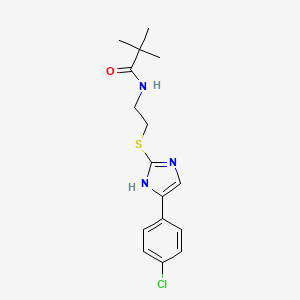 N-(2-((5-(4-chlorophenyl)-1H-imidazol-2-yl)thio)ethyl)pivalamide