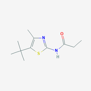 molecular formula C11H18N2OS B258872 N-(5-tert-butyl-4-methyl-1,3-thiazol-2-yl)propanamide 
