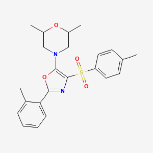 molecular formula C23H26N2O4S B2588728 2,6-Dimethyl-4-(2-(o-tolyl)-4-tosyloxazol-5-yl)morpholine CAS No. 862738-41-8