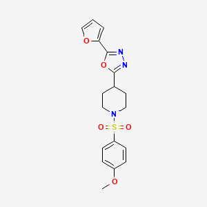 2-(Furan-2-yl)-5-(1-((4-methoxyphenyl)sulfonyl)piperidin-4-yl)-1,3,4-oxadiazole