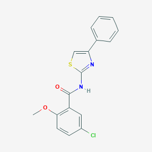 molecular formula C17H13ClN2O2S B258875 5-chloro-2-methoxy-N-(4-phenyl-1,3-thiazol-2-yl)benzamide 