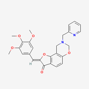 molecular formula C26H24N2O6 B2588756 (Z)-8-(吡啶-2-基甲基)-2-(3,4,5-三甲氧基苄亚叉基)-8,9-二氢-2H-苯并呋喃[7,6-e][1,3]恶嗪-3(7H)-酮 CAS No. 951959-92-5