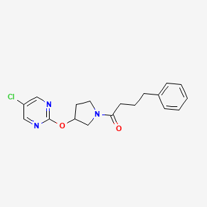 B2588763 1-(3-((5-Chloropyrimidin-2-yl)oxy)pyrrolidin-1-yl)-4-phenylbutan-1-one CAS No. 2034495-21-9