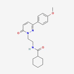 molecular formula C20H25N3O3 B2588764 N-(2-(3-(4-甲氧基苯基)-6-氧代哒嗪-1(6H)-基)乙基)环己烷甲酰胺 CAS No. 921825-83-4