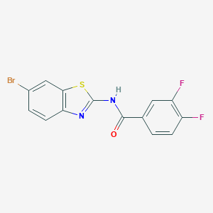 molecular formula C14H7BrF2N2OS B258877 N-(6-bromo-1,3-benzothiazol-2-yl)-3,4-difluorobenzamide 