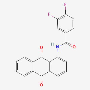 molecular formula C21H11F2NO3 B2588773 N-(9,10-dioxo-9,10-dihydroanthracen-1-yl)-3,4-difluorobenzamide CAS No. 313537-72-3