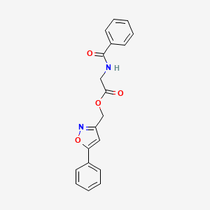 molecular formula C19H16N2O4 B2588777 (5-Phenylisoxazol-3-yl)methyl 2-benzamidoacetate CAS No. 1210505-35-3