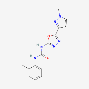molecular formula C14H14N6O2 B2588778 1-(5-(1-甲基-1H-吡唑-3-基)-1,3,4-恶二唑-2-基)-3-(邻甲苯基)脲 CAS No. 1210749-59-9