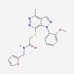 molecular formula C20H19N5O3S B2588779 N-(furan-2-ylmethyl)-2-((1-(2-methoxyphenyl)-4-methyl-1H-pyrazolo[3,4-d]pyridazin-7-yl)thio)acetamide CAS No. 1105204-53-2