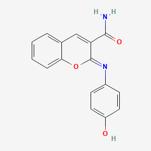 2-((4-hydroxyphenyl)imino)-2H-chromene-3-carboxamide