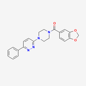 molecular formula C22H20N4O3 B2588785 Benzo[d][1,3]dioxol-5-yl(4-(6-phenylpyridazin-3-yl)piperazin-1-yl)methanone CAS No. 1021035-19-7