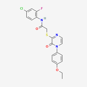 N-(4-chloro-2-fluorophenyl)-2-((4-(4-ethoxyphenyl)-3-oxo-3,4-dihydropyrazin-2-yl)thio)acetamide