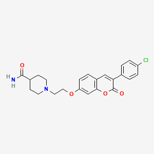 molecular formula C23H23ClN2O4 B2588797 1-(2-((3-(4-氯苯基)-2-氧代-2H-色烯-7-基)氧基)乙基)哌啶-4-甲酰胺 CAS No. 903864-70-0