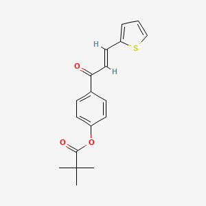 molecular formula C18H18O3S B2588798 4-[(E)-3-(2-thienyl)-2-propenoyl]phenyl pivalate CAS No. 306730-46-1