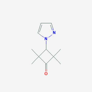molecular formula C11H16N2O B258880 2,2,4,4-tetramethyl-3-(1H-pyrazol-1-yl)cyclobutanone 