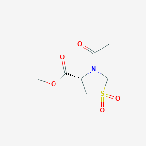 molecular formula C7H11NO5S B258881 Methyl 3-acetyl-1,3-thiazolidine-4-carboxylate 1,1-dioxide 