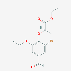 molecular formula C14H17BrO5 B2588810 Ethyl 2-(2-bromo-6-ethoxy-4-formylphenoxy)propanoate CAS No. 881588-84-7