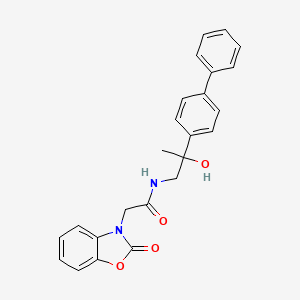 molecular formula C24H22N2O4 B2588819 N-(2-([1,1'-biphenyl]-4-yl)-2-hydroxypropyl)-2-(2-oxobenzo[d]oxazol-3(2H)-yl)acetamide CAS No. 1396770-30-1