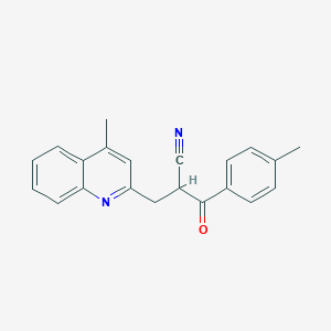 molecular formula C21H18N2O B258882 3-(4-Methylphenyl)-2-[(4-methylquinolin-2-yl)methyl]-3-oxopropanenitrile 