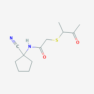 molecular formula C12H18N2O2S B2588821 N-(1-cyanocyclopentyl)-2-[(3-oxobutan-2-yl)sulfanyl]acetamide CAS No. 1376270-15-3
