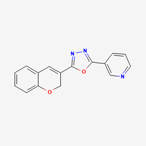 molecular formula C16H11N3O2 B2588825 2-(2H-色满-3-基)-5-(吡啶-3-基)-1,3,4-恶二唑 CAS No. 1081135-34-3