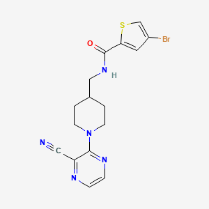 molecular formula C16H16BrN5OS B2588832 4-bromo-N-((1-(3-cianopirazin-2-il)piperidin-4-il)metil)tiofeno-2-carboxamida CAS No. 1797726-32-9