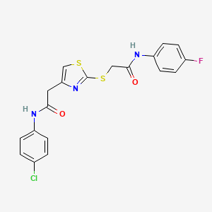 N-(4-chlorophenyl)-2-(2-((2-((4-fluorophenyl)amino)-2-oxoethyl)thio)thiazol-4-yl)acetamide