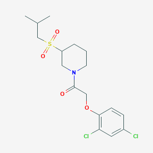 molecular formula C17H23Cl2NO4S B2588846 2-(2,4-Dichlorophenoxy)-1-[3-(2-methylpropanesulfonyl)piperidin-1-yl]ethan-1-one CAS No. 2097894-08-9