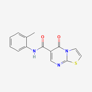 molecular formula C14H11N3O2S B2588856 5-氧代-N-(邻甲苯基)-5H-噻唑并[3,2-a]嘧啶-6-甲酰胺 CAS No. 851943-79-8