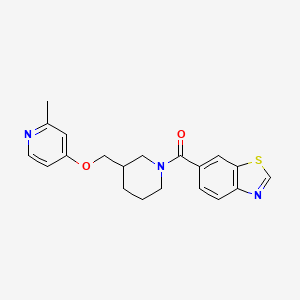molecular formula C20H21N3O2S B2588857 1,3-Benzothiazol-6-yl-[3-[(2-methylpyridin-4-yl)oxymethyl]piperidin-1-yl]methanone CAS No. 2380069-27-0