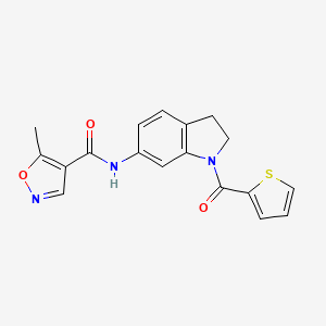 molecular formula C18H15N3O3S B2588862 5-methyl-N-(1-(thiophene-2-carbonyl)indolin-6-yl)isoxazole-4-carboxamide CAS No. 1428373-22-1