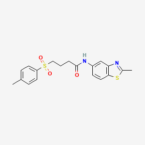 molecular formula C19H20N2O3S2 B2588873 N-(2-甲基苯并[d]噻唑-5-基)-4-甲苯磺酰丁酰胺 CAS No. 941925-66-2