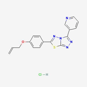 molecular formula C17H14ClN5OS B2588875 6-(4-Prop-2-enoxyphenyl)-3-pyridin-3-yl-[1,2,4]triazolo[3,4-b][1,3,4]thiadiazole;hydrochloride CAS No. 2416237-40-4