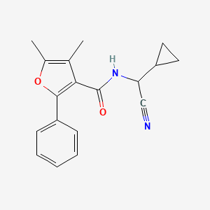 molecular formula C18H18N2O2 B2588877 N-[Cyano(cyclopropyl)methyl]-4,5-dimethyl-2-phenylfuran-3-carboxamide CAS No. 1825383-84-3