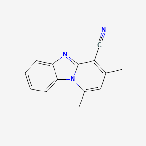 molecular formula C14H11N3 B2588881 1,3-Dimethylpyrido[1,2-a]benzimidazole-4-carbonitrile CAS No. 16314-95-7