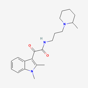 molecular formula C21H29N3O2 B2588915 2-(1,2-dimethyl-1H-indol-3-yl)-N-(3-(2-methylpiperidin-1-yl)propyl)-2-oxoacetamide CAS No. 862832-17-5
