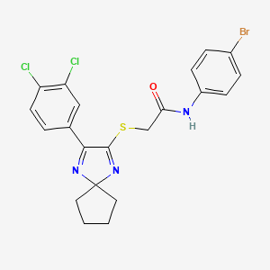 N-(4-BROMOPHENYL)-2-{[3-(3,4-DICHLOROPHENYL)-1,4-DIAZASPIRO[4.4]NONA-1,3-DIEN-2-YL]SULFANYL}ACETAMIDE