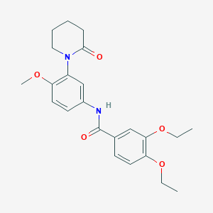 molecular formula C23H28N2O5 B2588929 3,4-diethoxy-N-(4-methoxy-3-(2-oxopiperidin-1-yl)phenyl)benzamide CAS No. 941873-38-7