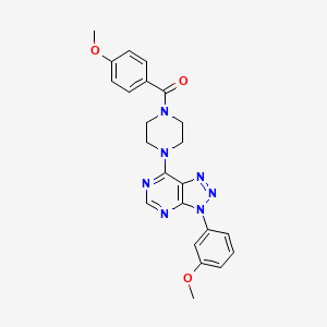 molecular formula C23H23N7O3 B2588938 (4-甲氧基苯基)(4-(3-(3-甲氧基苯基)-3H-[1,2,3]三唑并[4,5-d]嘧啶-7-基)哌嗪-1-基)甲酮 CAS No. 920205-37-4