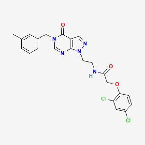 molecular formula C23H21Cl2N5O3 B2588946 2-(2,4-dichlorophenoxy)-N-(2-(5-(3-methylbenzyl)-4-oxo-4,5-dihydro-1H-pyrazolo[3,4-d]pyrimidin-1-yl)ethyl)acetamide CAS No. 921897-49-6