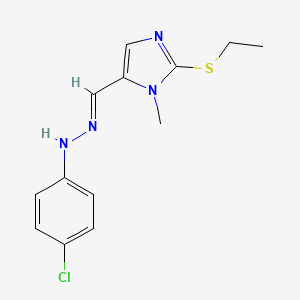 molecular formula C13H15ClN4S B2588948 2-(ethylsulfanyl)-1-methyl-1H-imidazole-5-carbaldehyde N-(4-chlorophenyl)hydrazone CAS No. 477854-44-7