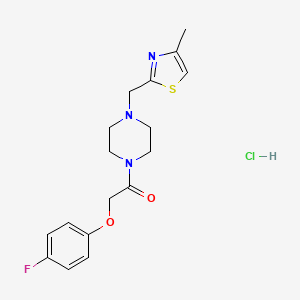 molecular formula C17H21ClFN3O2S B2588951 2-(4-Fluorophenoxy)-1-(4-((4-methylthiazol-2-yl)methyl)piperazin-1-yl)ethanone hydrochloride CAS No. 1216558-12-1