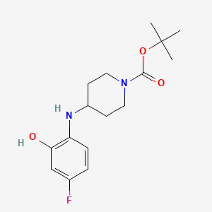 molecular formula C16H23FN2O3 B2588958 叔丁基4-(4-氟-2-羟基苯基氨基)哌啶-1-羧酸酯 CAS No. 1824023-25-7