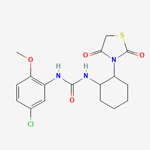 molecular formula C17H20ClN3O4S B2588959 1-(5-Chloro-2-methoxyphenyl)-3-(2-(2,4-dioxothiazolidin-3-yl)cyclohexyl)urea CAS No. 1207023-55-9
