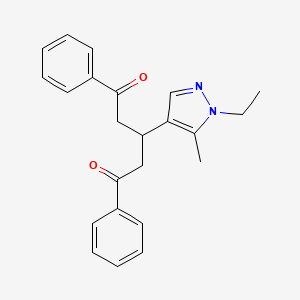molecular formula C23H24N2O2 B2588961 3-(1-ethyl-5-methyl-1H-pyrazol-4-yl)-1,5-diphenylpentane-1,5-dione CAS No. 512807-34-0