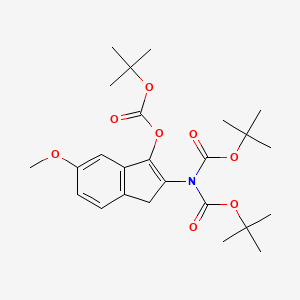 molecular formula C25H35NO8 B2588962 2-{双[(叔丁氧基)羰基]氨基}-5-甲氧基-1H-茚-3-基叔丁基碳酸酯 CAS No. 2251053-16-2