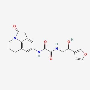 molecular formula C19H19N3O5 B2588966 N1-(2-(呋喃-3-基)-2-羟乙基)-N2-(2-氧代-2,4,5,6-四氢-1H-吡咯并[3,2,1-ij]喹啉-8-基)草酰胺 CAS No. 1396815-49-8