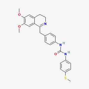 B2588982 1-[4-[(6,7-Dimethoxy-3,4-dihydroisoquinolin-1-yl)methyl]phenyl]-3-(4-methylsulfanylphenyl)urea CAS No. 1022789-72-5